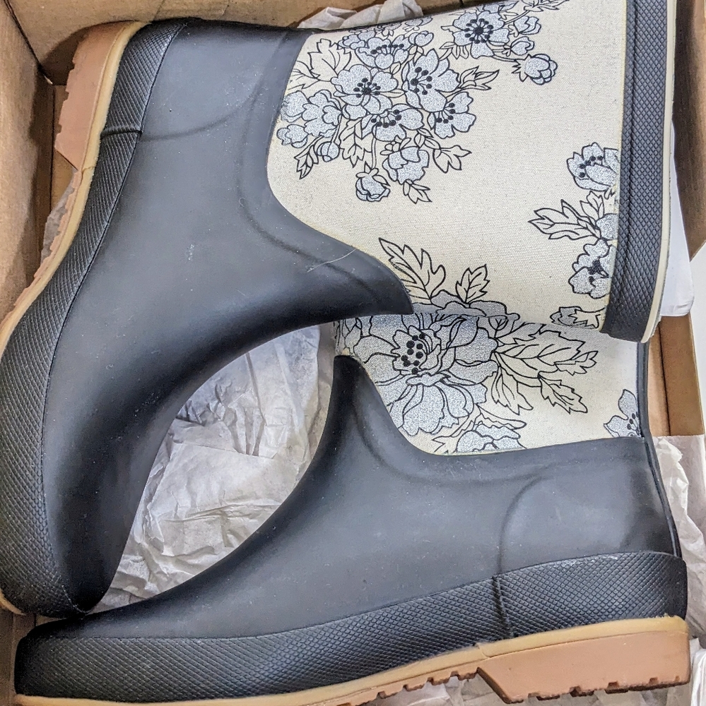Tretorn Rain Boots Elsa William Morris Black Rain Women's size 5 - Picture 5 of 13